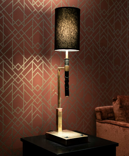 Nachttischlampe - Butler  - ORSJO - Leder / klassisch / mit Kabel