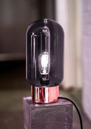 Tischlampe - VELVET - Ruben Lighting - Eiche / Glas / Kupfer