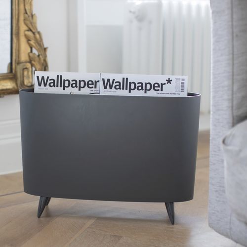 Moderner Zeitschriftenständer - MILANO - Koziol - für Privatgebrauch / Recyclingkunststoff / schwarz