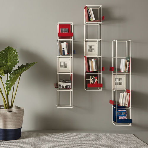 Modul-Bücherregal - LIBRO VERTICALE - MEME DESIGN - wandmontiert / modern / lackiertes Metall