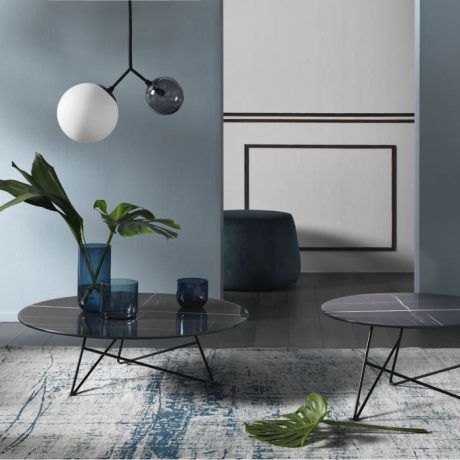 Moderner Couchtisch - Ermione Vetro e Vetro-Marmo - MEME DESIGN - Glas / Marmor / Gestell aus Metall
