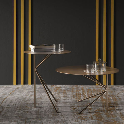 Moderner Couchtisch - Twin Privé - MEME DESIGN - Metall / Gestell aus Metall / rund