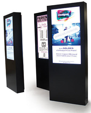 Werbestele - MEDIATHEM - TTS - mit Videomonitor / LED / digital