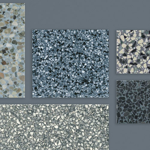Terrazzo-Fliesen - BLUES BAND - New Terracotta - poliert / gebürstet / scharriert
