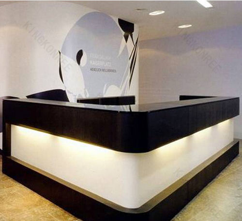 Empfangstheke für Eckeinbau - CORIAN - KKR KINGKONREE - Acryl / Mineralwerkstoff