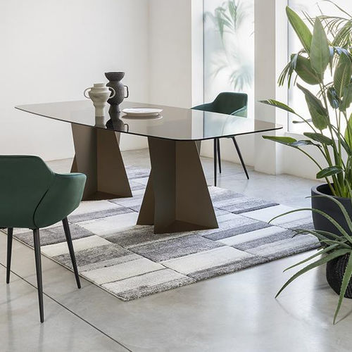 Moderner Tisch - MONOLITH - pezzani home collection - Glas / Marmor / Gestell aus Stahlblech