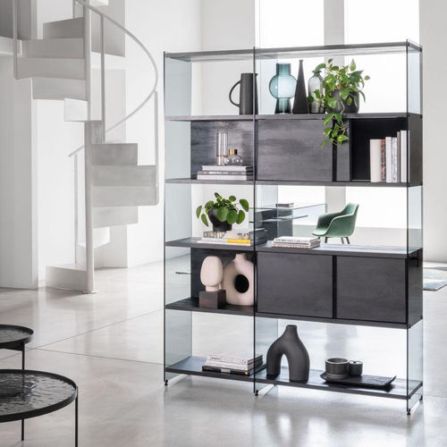 Modul-Bücherregal -  BYBLOS - pezzani home collection - modern / Holz / Glas