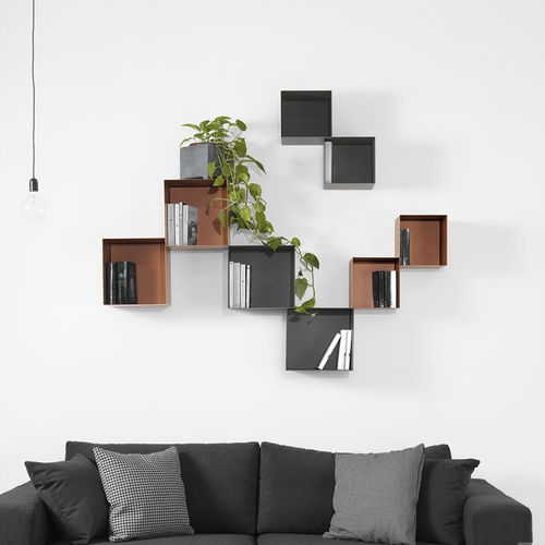 Modul-Bücherregal - TWIN - pezzani home collection - wandmontiert / modern / Stahl