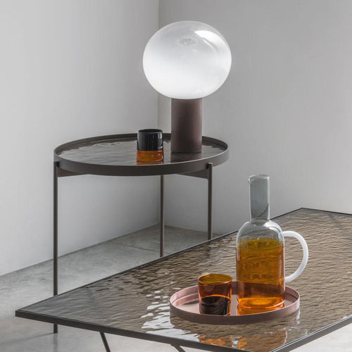 Moderner Beistelltisch - ESPRIT - pezzani home collection - Glas / Marmor / Gestell aus Stahlblech
