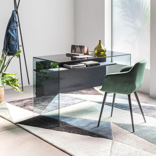 Bodenstehender Schreibtisch - SCRIBA NEW  - pezzani home collection - modern / Hartglas / gerade