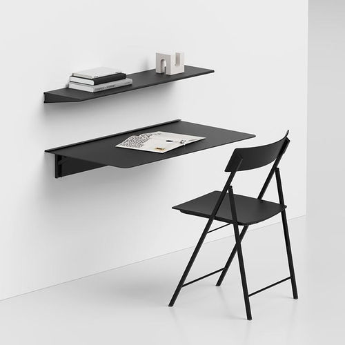 Wandmontierter Schreibtisch - PLANA - pezzani home collection - modern / Aluminium / gerade