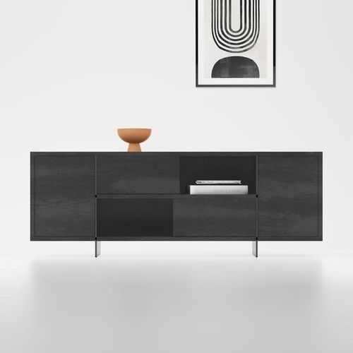 Modernes Sideboard - MADISON - pezzani home collection - Aluminium / Glas / Laminat