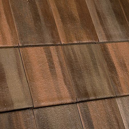 Flachdachziegel - WINDSOR : CIMARRON BLEND - Crown Roof Tiles - Beton / Großformat