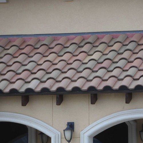 Verfalzt-Dachziegel - MEDITERRANEAN : BURNT - Crown Roof Tiles - Beton / rot