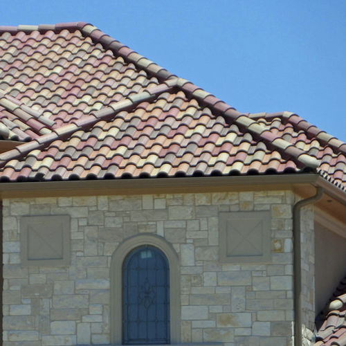 Verfalzt-Dachziegel - MEDITERRANEAN : SAN ANTONIO BLEND - Crown Roof Tiles - Beton / rot
