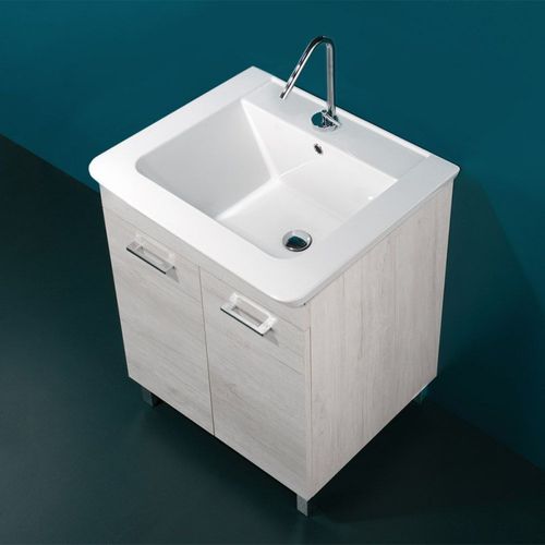 Freistehender Waschtisch-Unterschrank - DEEP-60 - LMC srl - Keramik / modern / mit integriertem Hochschrank