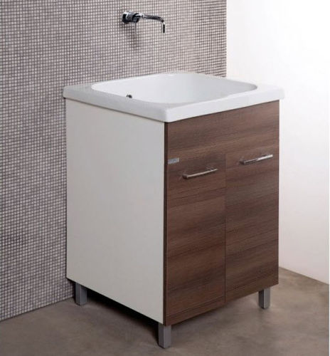 Freistehender Waschtisch-Unterschrank - CORALLO-60 - LMC srl - Holz / Keramik / modern