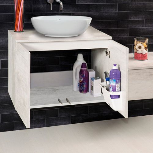 Moderner Badezimmer-Schrank - UNIKA-SOSPESO-60-OLMO-BIANCO - LMC srl - Holz / wandmontiert