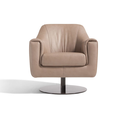 Moderner Sessel - BELLA - egoitaliano - Leder / Edelstahl / braun