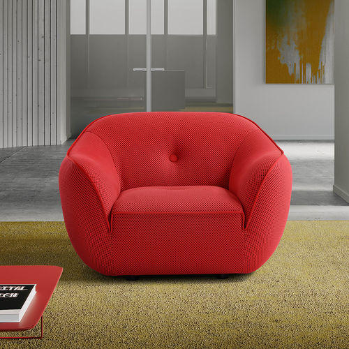 Moderner Sessel - BEBOP - egoitaliano - Stoff / Holz / rot