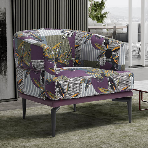 Moderner Sessel - BONNIE - egoitaliano - Stoff / Leder / Holz