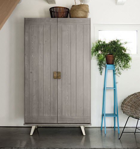 Moderner Kleiderschrank - ARCANDA  - Scandola - Holz / mit Schwingtür / für Kinder