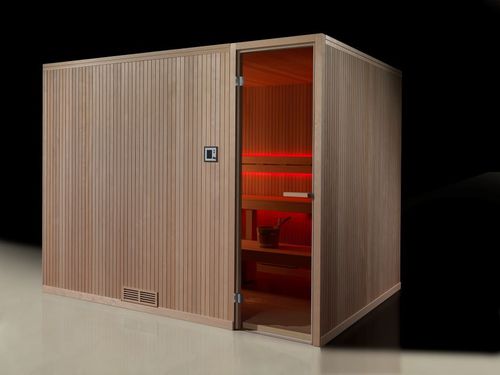 Finnische Sauna - ONE PRO - Carmenta Wellness - für Gewerbegebrauch / Holz / Hartglas
