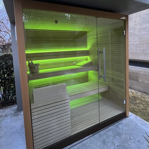 Finnische Sauna - BESPOKE - Carmenta Wellness - für Privatgebrauch / Holz / für den Außenbereich