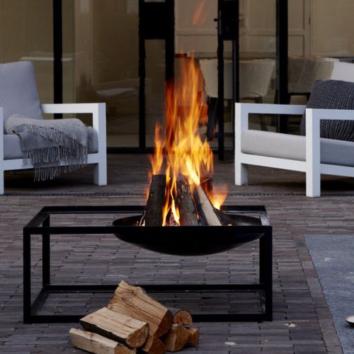 Garten-Feuerstelle / Holz - SLIDE - Konstantin Slawinski - Stahl / mit Grill