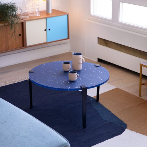 Moderner Couchtisch - PACIFICO  - TIPTOE - Kunststoff / Gestell aus heißlackiertem Stahl / rund