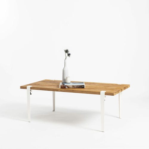 Moderner Couchtisch - SANTIAGO  - TIPTOE - Eiche / Gestell aus heißlackiertem Stahl / rechteckig