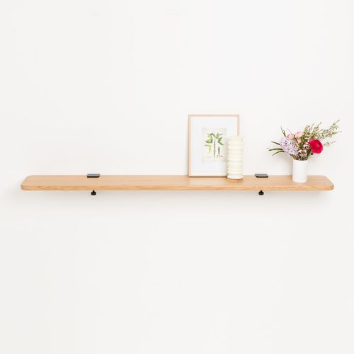 Wandmontiertes Regal - TIPTOE - modern / Eiche / pulverbeschichteter Stahl
