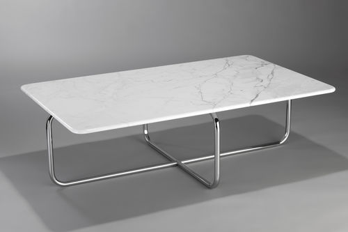 Moderner Couchtisch - LUDWIG - AMOS DESIGN - Marmor / Gestell aus Stahl / rechteckig
