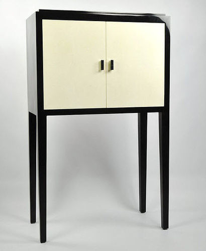 Moderner Barschrank - ARTDECO - GINGER BROWN - Haifischleder / schwarz