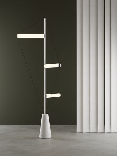 Bodenlampe - ED047 - EDIZIONI - Messing / Stein / originelles Design