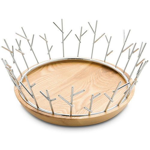 Buche-Obstschale - WOODS - TOAST - Edelstahl / für Privatgebrauch
