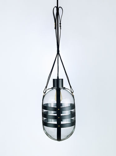 Hängelampe - TIED-UP ROMANCE type A - BOMMA - Glas / Leder / modern