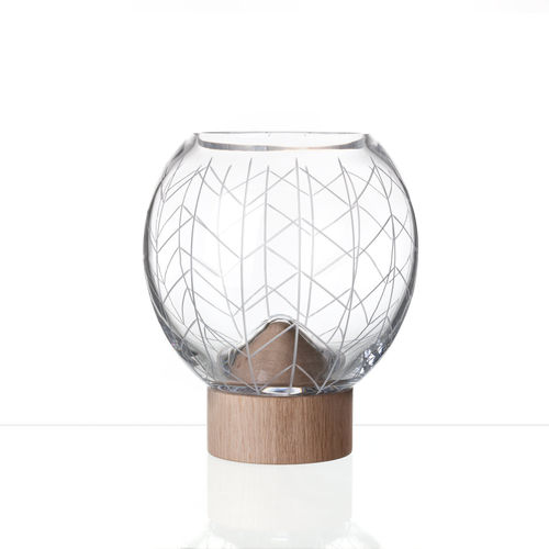 Moderne Vase - GLASS MOUNT  - BOMMA - Kristall / Holz / von Arik Levy