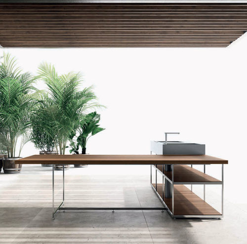 Outdoor-Küche - AH01 - Boffi - modern / Iroko / Edelstahl