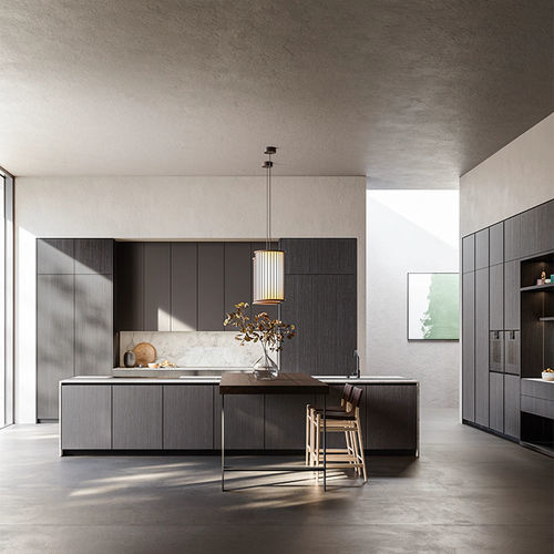 Moderne Küche - XILA - Boffi - Glas / Aluminium / Verbundwerkstoff