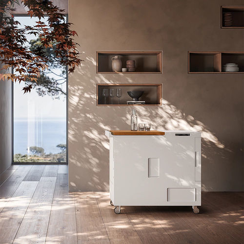 Kompakte Kochnische - MINIKITCHEN - Boffi - Corian® / Holz / Kochplatte