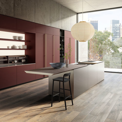 Moderne Küche - K5 - Boffi - Holz / Edelstahl / Corian®