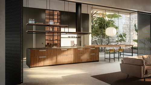 Moderne Küche - APRILE - Boffi - Holz / Glas / Marmor
