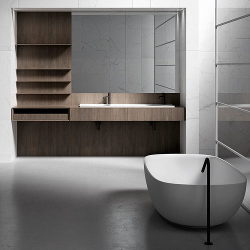 Modernes Badezimmer - UPPER - Boffi - Holz / Marmor / Corian®