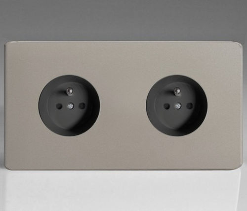 Doppelte Steckdose - STN-PC2 - ALSO & CO - wandmontiert / Unterputz / Metall