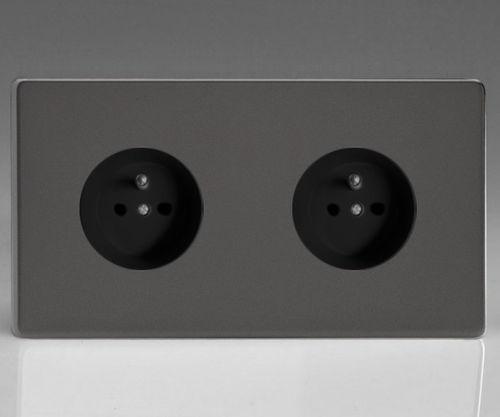 Doppelte Steckdose - ETN-PC2 - ALSO & CO - wandmontiert / Unterputz / Metall