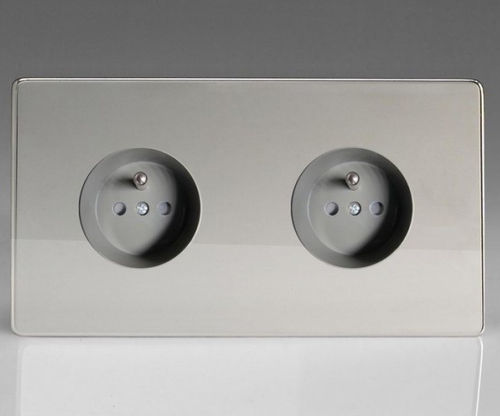 Doppelte Steckdose - CHM-PC2 - ALSO & CO - wandmontiert / Unterputz / Metall