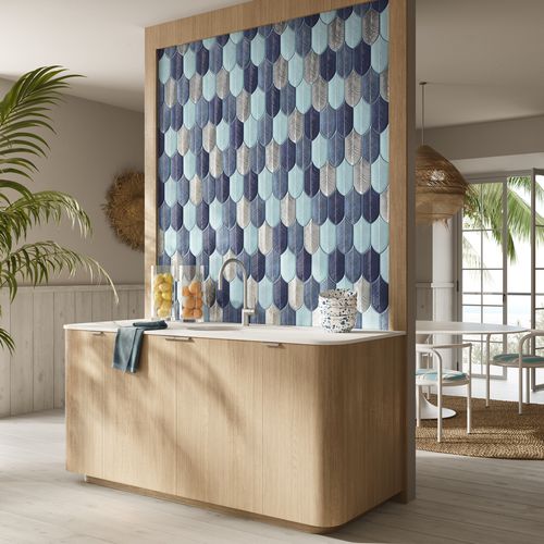 Keramikfliesen - Calathea A31 azzurro - A32 blu elettrico - A33 Blu notte  - AcquarioDue - matt / Relief / für den Innenraum
