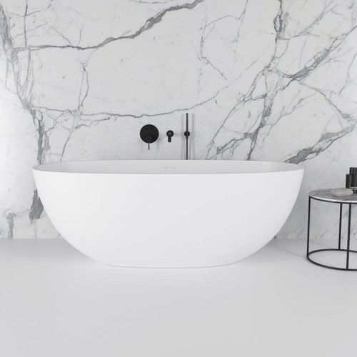 Ovale Badewanne - PICASSO 1650 - Lusso Stone - freistehend / Verbundwerkstoff / Mineralguss