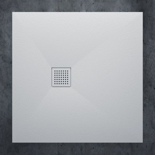 Quadratische Duschwanne - Lusso Stone - erhöht / Stein / Beton